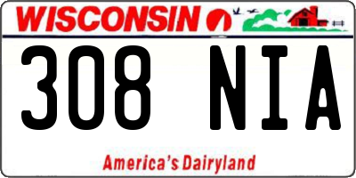 WI license plate 308NIA