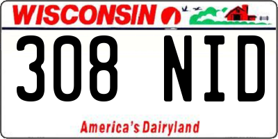 WI license plate 308NID