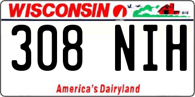 WI license plate 308NIH