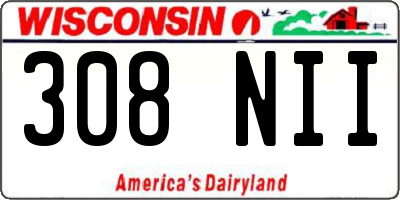 WI license plate 308NII