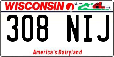 WI license plate 308NIJ