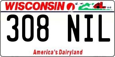 WI license plate 308NIL