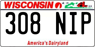 WI license plate 308NIP