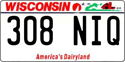 WI license plate 308NIQ