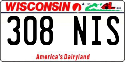 WI license plate 308NIS