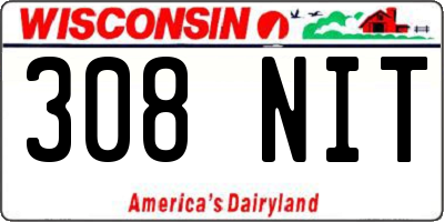 WI license plate 308NIT
