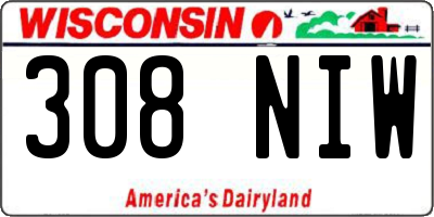 WI license plate 308NIW