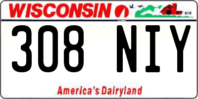 WI license plate 308NIY