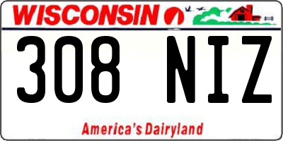 WI license plate 308NIZ