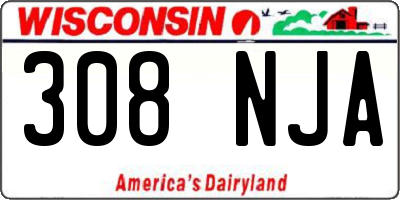 WI license plate 308NJA