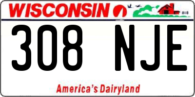 WI license plate 308NJE