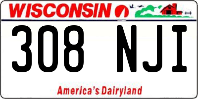 WI license plate 308NJI