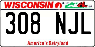 WI license plate 308NJL