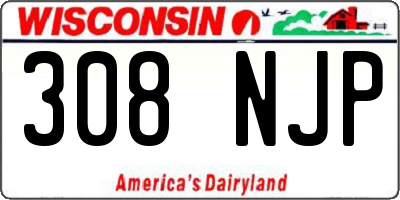 WI license plate 308NJP