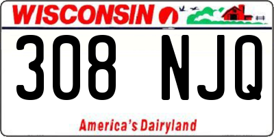 WI license plate 308NJQ