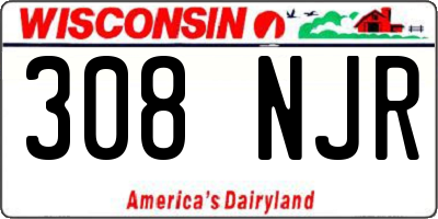 WI license plate 308NJR