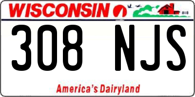 WI license plate 308NJS