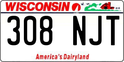 WI license plate 308NJT
