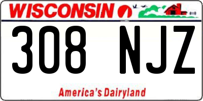 WI license plate 308NJZ