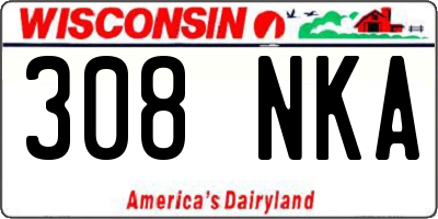 WI license plate 308NKA