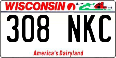 WI license plate 308NKC