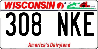 WI license plate 308NKE