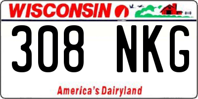WI license plate 308NKG