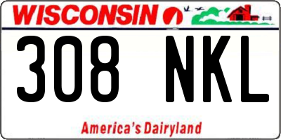 WI license plate 308NKL