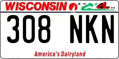 WI license plate 308NKN
