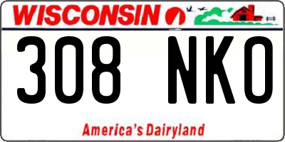 WI license plate 308NKO