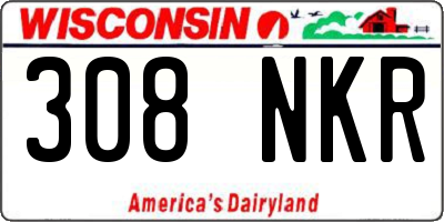 WI license plate 308NKR