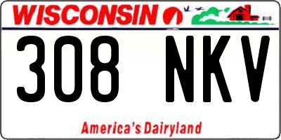 WI license plate 308NKV