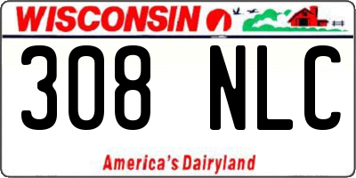 WI license plate 308NLC