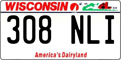 WI license plate 308NLI
