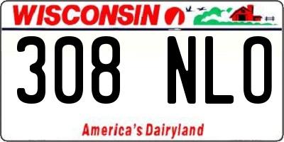 WI license plate 308NLO