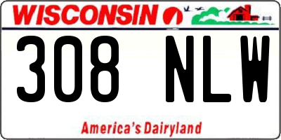 WI license plate 308NLW