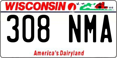 WI license plate 308NMA