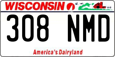 WI license plate 308NMD