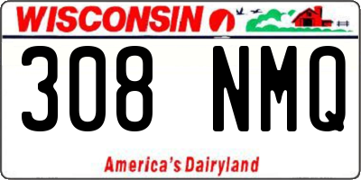 WI license plate 308NMQ