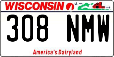 WI license plate 308NMW