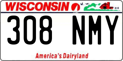 WI license plate 308NMY
