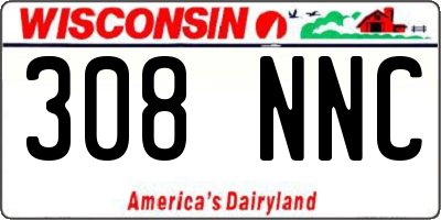 WI license plate 308NNC