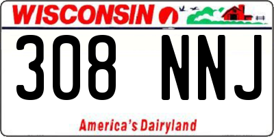 WI license plate 308NNJ