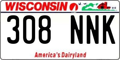 WI license plate 308NNK