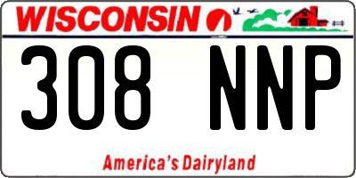 WI license plate 308NNP