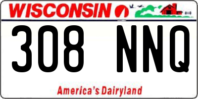 WI license plate 308NNQ