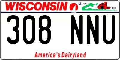 WI license plate 308NNU