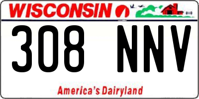 WI license plate 308NNV