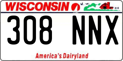 WI license plate 308NNX