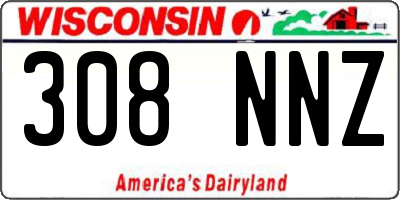 WI license plate 308NNZ